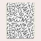 Abstract black and white line doodle pattern Notebook Gallery Image 4