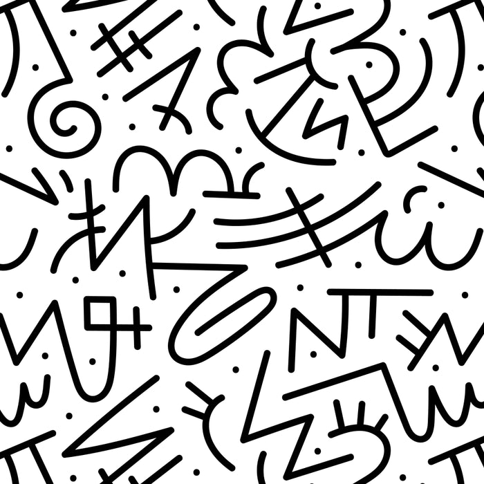 Abstract black and white line doodle pattern Coffee Mug Gallery Image 2