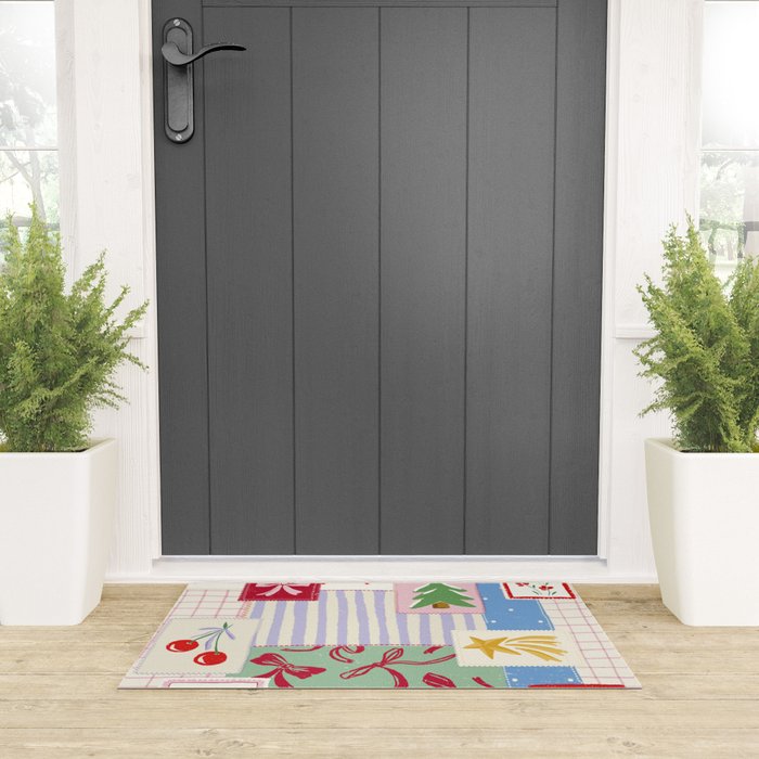 Retro christmas patch Welcome Mat Gallery Image 3