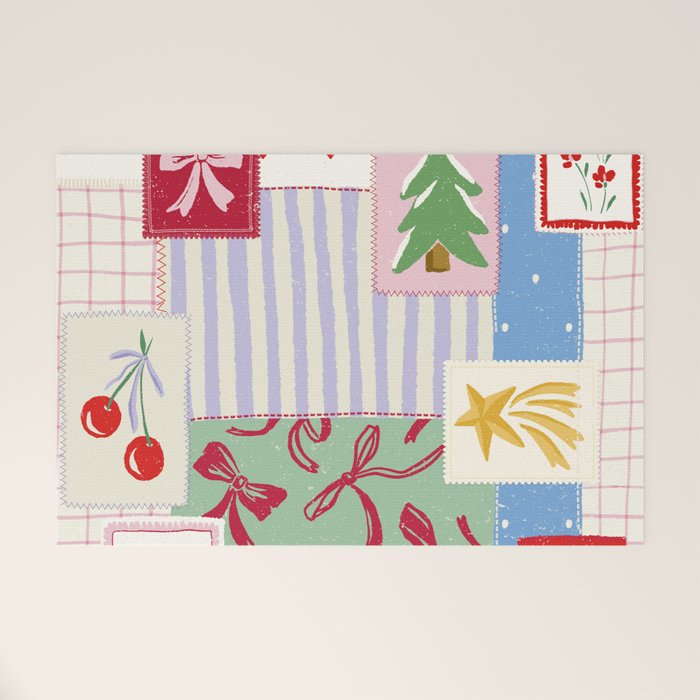 Retro christmas patch Welcome Mat Gallery Image 1