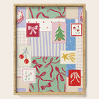 Retro christmas patch Serving Tray Gallery Image 1