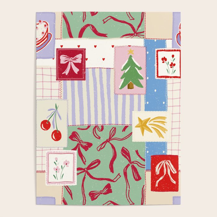 Retro christmas patch Poster Gallery Image 4