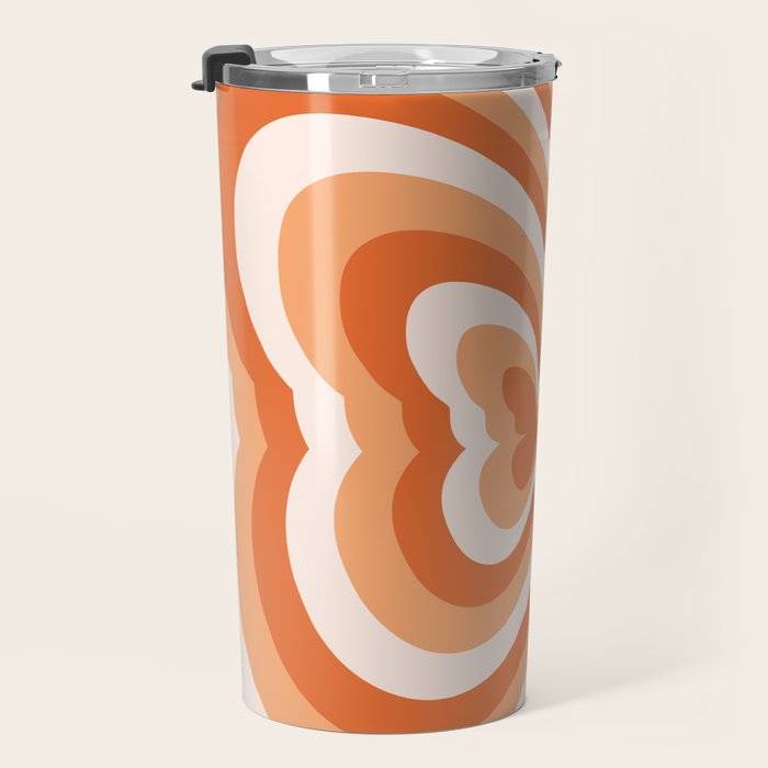 Retro 70s Butterfly in Sunset Orange Travel Mug Gallery Image 3