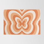 Retro 70s Butterfly in Sunset Orange Rug Gallery Image 2