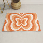 Retro 70s Butterfly in Sunset Orange Rug Gallery Image 1