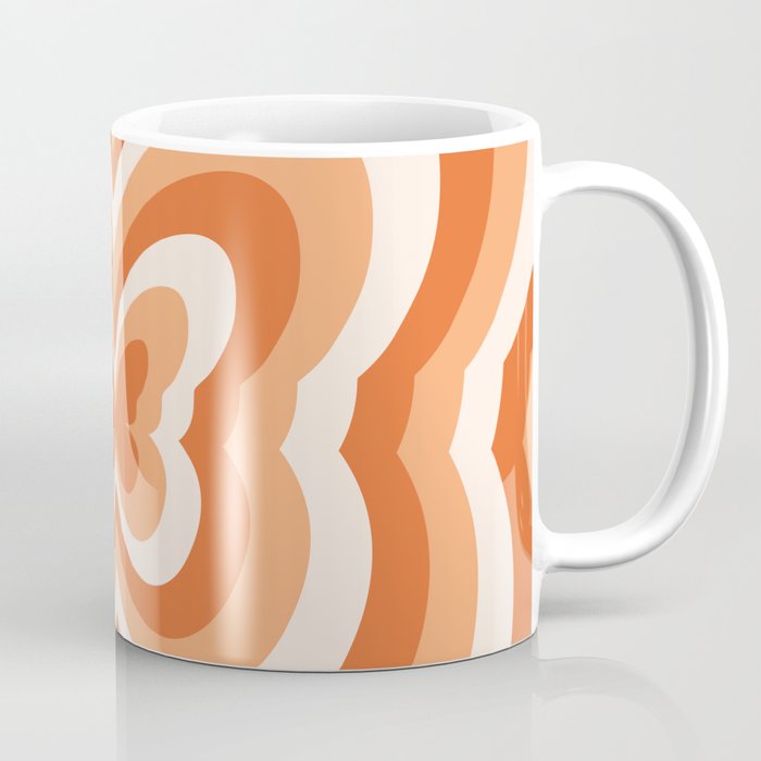 Retro 70s Butterfly in Sunset Orange Coffee Mug Gallery Image 1