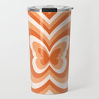 Retro 70s Butterfly in Sunset Orange Travel Mug Gallery Image 1