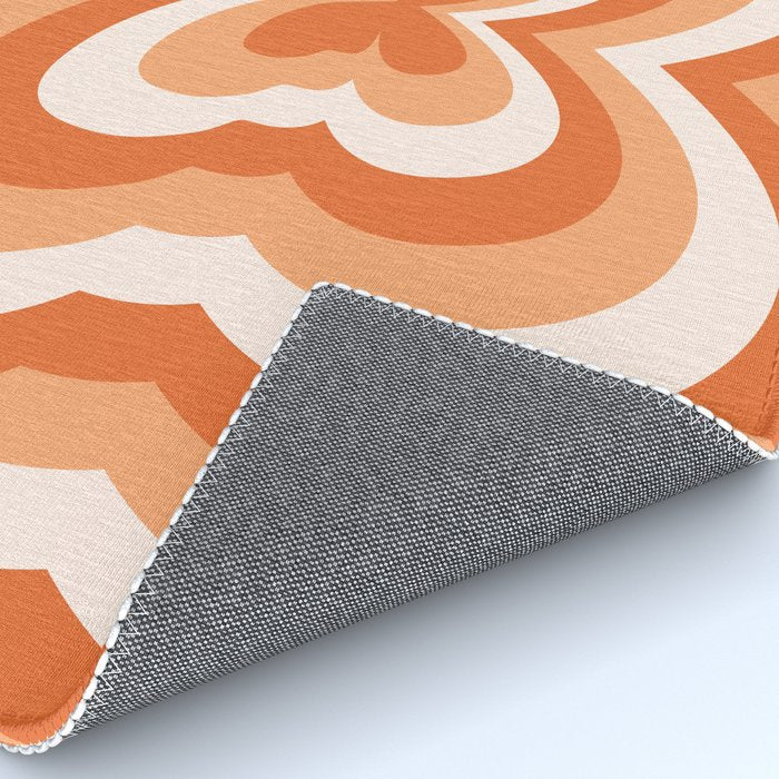 Retro 70s Butterfly in Sunset Orange Rug Gallery Image 4
