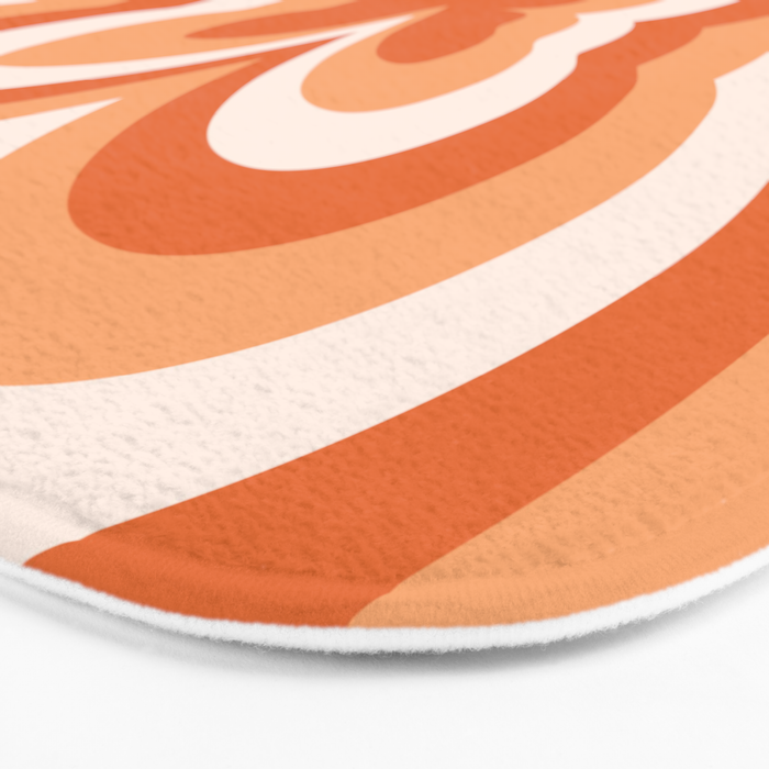 Retro 70s Butterfly in Sunset Orange Bath Mat Gallery Image 3