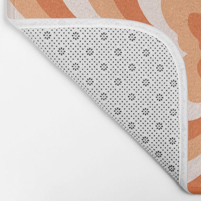Retro 70s Butterfly in Sunset Orange Bath Mat Gallery Image 2
