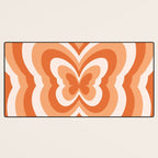 Retro 70s Butterfly in Sunset Orange Desk Mat Gallery Image 3