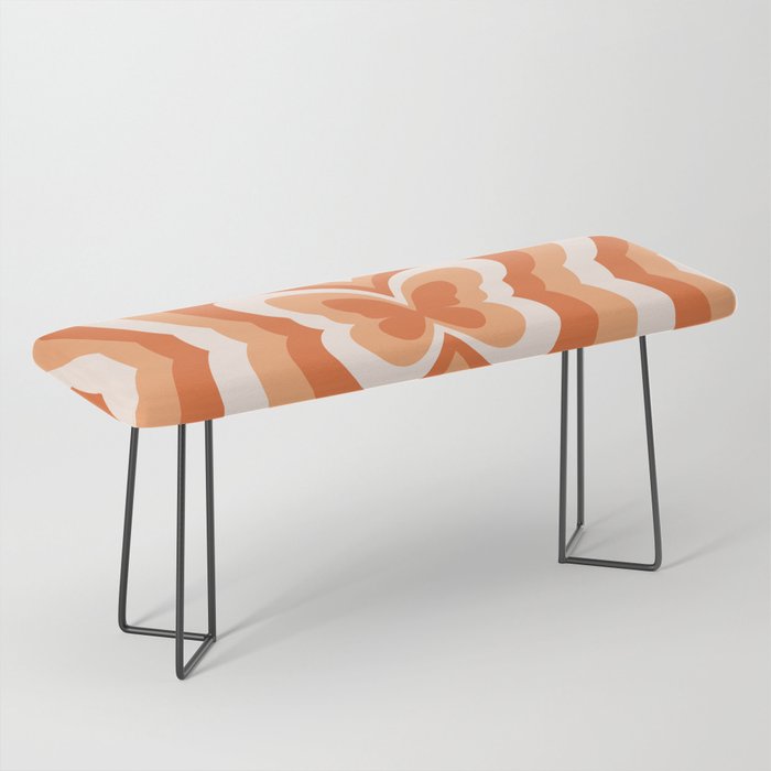 Retro 70s Butterfly in Sunset Orange Bench Gallery Image 1