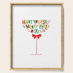 Have Yourself a Merry Little Cocktail - Festive Cocktail Typography Serving Tray Gallery Image 1