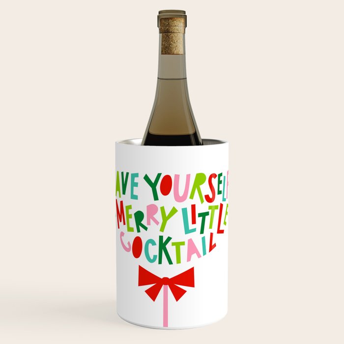 Have Yourself a Merry Little Cocktail - Festive Cocktail Typography Wine Chiller Gallery Image 1