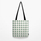 Clovers XXXVI Sage Green Botanical Pattern Tote Bag Gallery Image 2