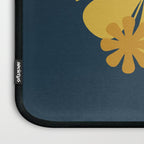 Flower Locus Retro Minimalist Floral Pattern Navy Blue Mustard Yellow Gray White  Laptop Sleeve Gallery Image 3