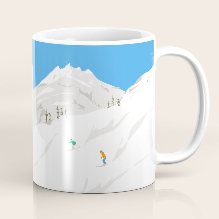 Snowy Mountain Skiers Coffee Mug Gallery Image 1