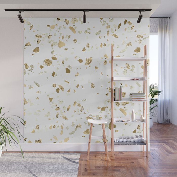 Metallic Gold Terrazzo Sparkle Wall Mural Gallery Image 1