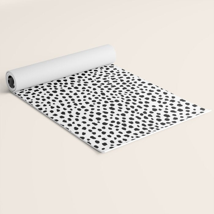 Dalmatian Spots (black/white) Yoga Mat Gallery Image 2