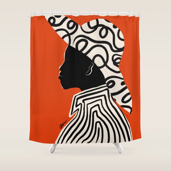 Silhouette of Style of Modern Essence Shower Curtain Gallery Image 1