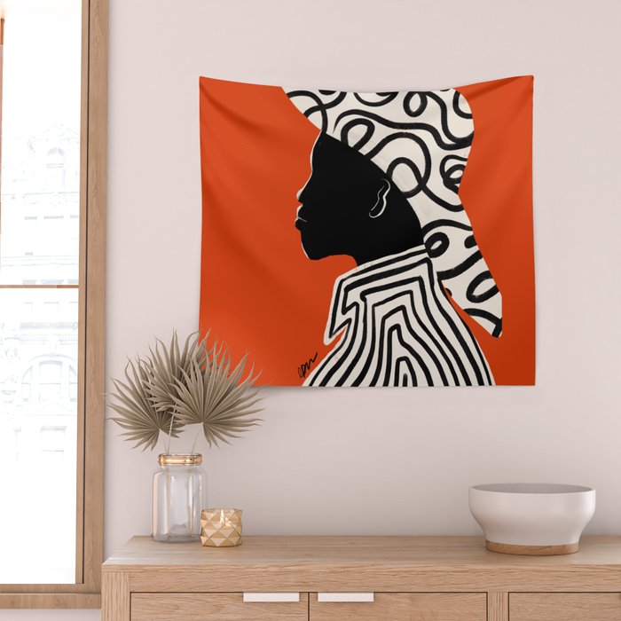 Silhouette of Style of Modern Essence Wall Tapestry Gallery Image 2