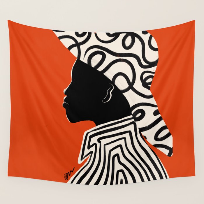 Silhouette of Style of Modern Essence Wall Tapestry Gallery Image 1