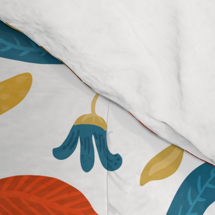 Echo of Innocence | Botanical Nature Eclectic Plants | Vintage Floral Rustic Spring Garden Blossom Comforter Gallery Image 4