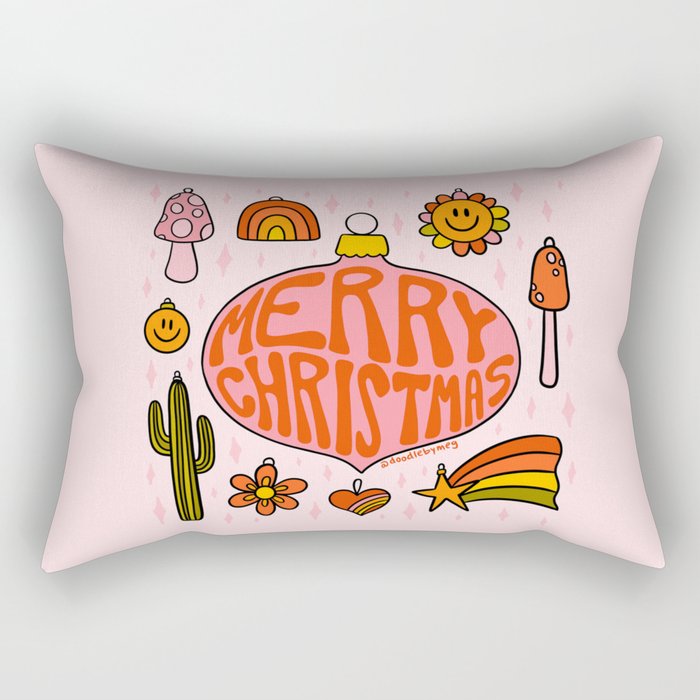 Vintage Merry Christmas Rectangular Pillow Gallery Image 2