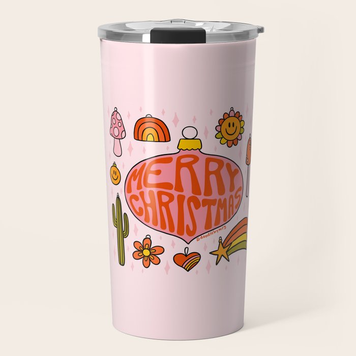 Vintage Merry Christmas Travel Mug Gallery Image 1