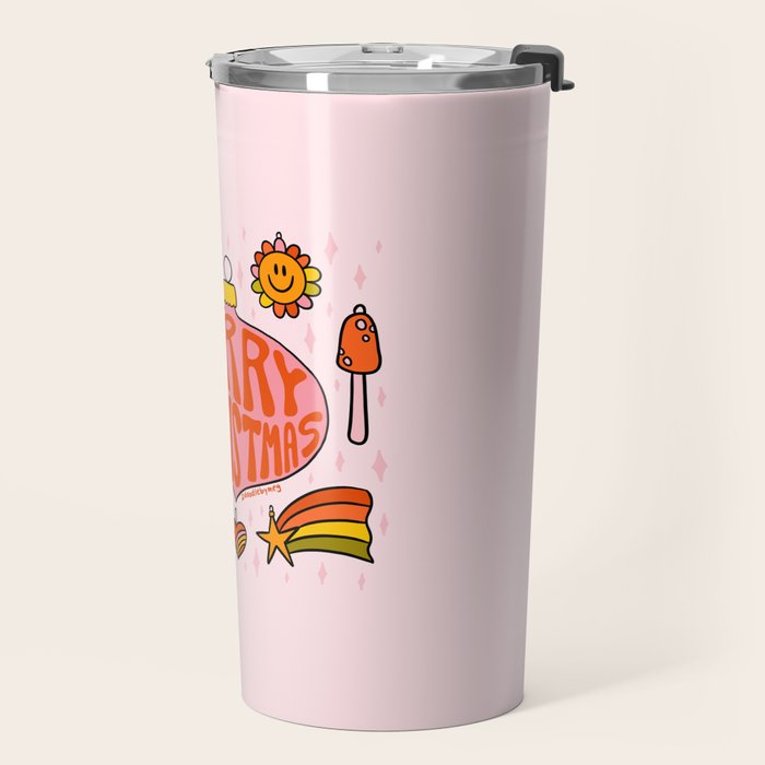 Vintage Merry Christmas Travel Mug Gallery Image 2
