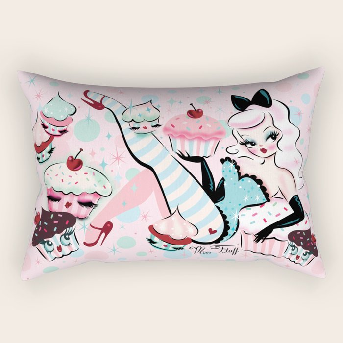 Vanilla Cupcake Pinup Doll  Rectangular Pillow Gallery Image 2