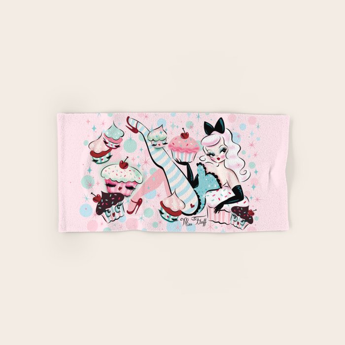 Vanilla Cupcake Pinup Doll  Bath Towel Gallery Image 1