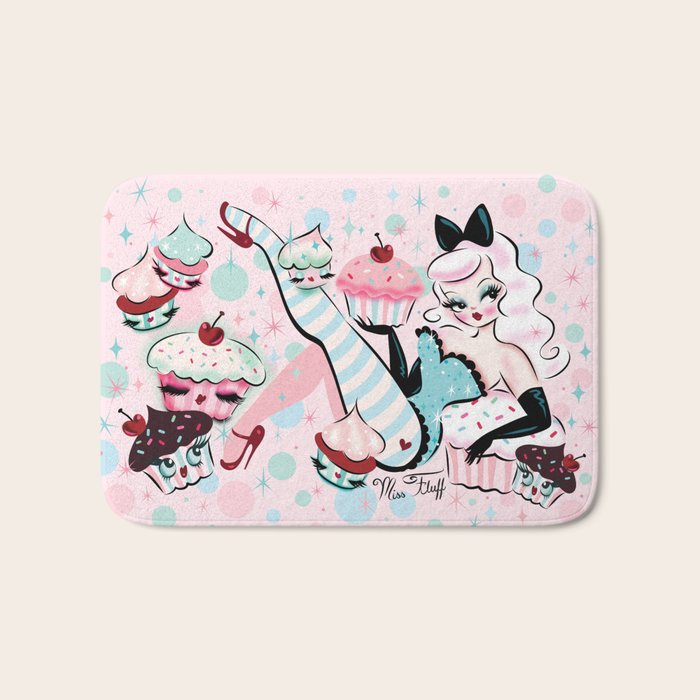 Vanilla Cupcake Pinup Doll  Bath Mat Gallery Image 1