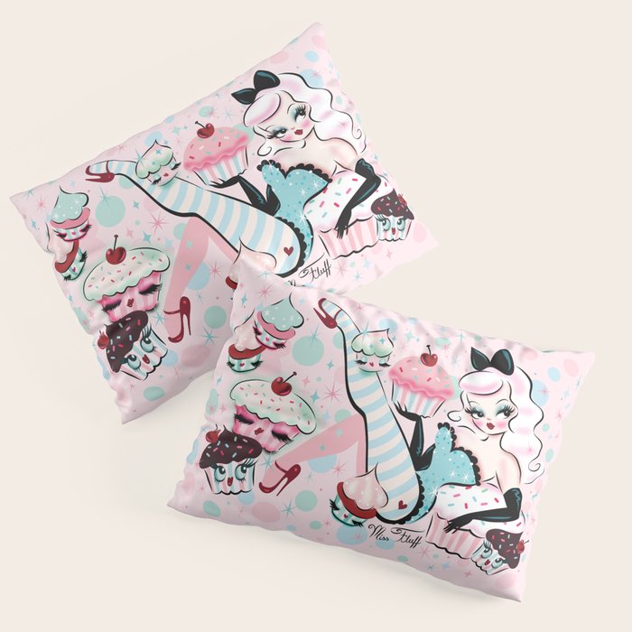 Vanilla Cupcake Pinup Doll  Pillow Sham Gallery Image 3