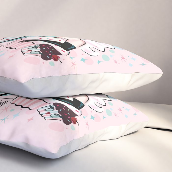 Vanilla Cupcake Pinup Doll  Pillow Sham Gallery Image 3