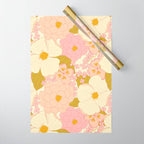 Pink Pastel Vintage Floral Pattern Wrapping Paper Gallery Image 1