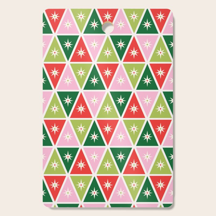 Retro Christmas Triangles Cutting Board Gallery Image 1
