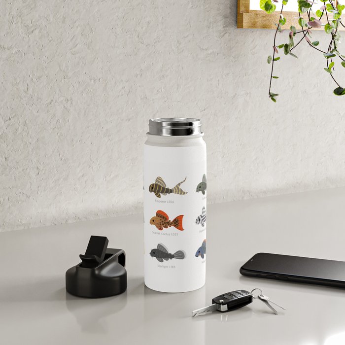 Pleco! - white Water Bottle Gallery Image 4