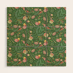 Swedish Floral - Green Wood Wall Art Gallery Image 1