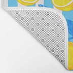 Italian Summer Lemons Pattern Coastal Mediterranean Illustration Bath Mat Gallery Image 2
