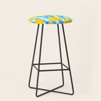 Italian Summer Lemons Pattern Coastal Mediterranean Illustration Stool Gallery Image 1