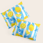 Italian Summer Lemons Pattern Coastal Mediterranean Illustration Pillow Sham Gallery Image 3