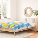 Italian Summer Lemons Pattern Coastal Mediterranean Illustration Duvet Cover Gallery Image 2