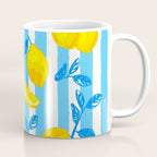 Italian Summer Lemons Pattern Coastal Mediterranean Illustration Coffee Mug Gallery Image 1