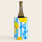 Italian Summer Lemons Pattern Coastal Mediterranean Illustration Wine Chiller Gallery Image 3