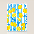 Italian Summer Lemons Pattern Coastal Mediterranean Illustration Stationery Card Gallery Image 2