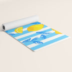 Italian Summer Lemons Pattern Coastal Mediterranean Illustration Yoga Mat Gallery Image 2