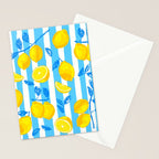 Italian Summer Lemons Pattern Coastal Mediterranean Illustration Stationery Card Gallery Image 2