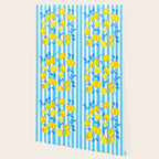 Italian Summer Lemons Pattern Coastal Mediterranean Illustration Wallpaper Gallery Image 2