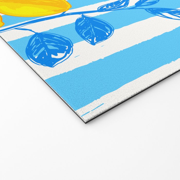 Italian Summer Lemons Pattern Coastal Mediterranean Illustration Welcome Mat Gallery Image 2